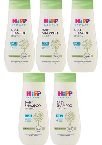 Hipp Babysanft Bebek Şampuanı (Baby Shanmpoo) Sensıtıv 200ML (5 Li Set)
