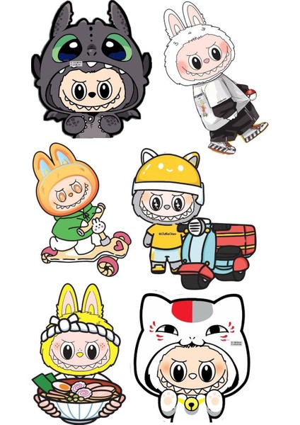 Labubu Sticker Telefon Laptop Notebook Tablet Defter Matara Stiker Etiket ST1019
