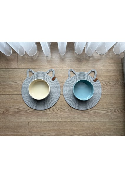 Kedi Köpek Mama Beslenme Altığı | Kedi Köpek Mama Paspası | Dekoratif Evcil Hayvan Matı | 1 Çift