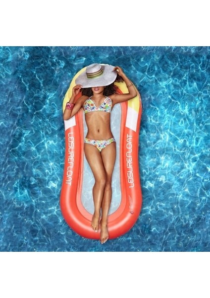 Fileli Şişme Deniz Yatağı – 150X75 cm Serinletici Baş Destekli Deniz Yatağı | 14+ Yaş