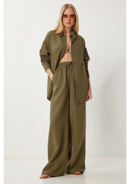 Oversize Müslin Gömlek Pantolon Takım