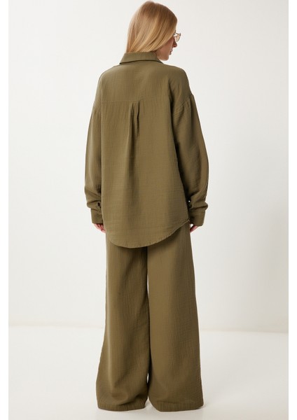 Oversize Müslin Gömlek Pantolon Takım