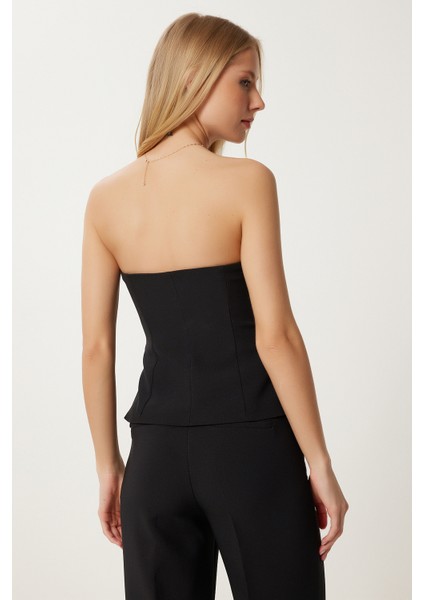 Straplez Dokuma Bluz Pantolon Takım modelleri
