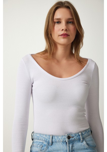 V Yaka 2'li Paket Örme Bluz