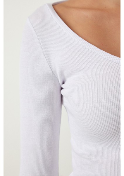 V Yaka 2'li Paket Örme Bluz