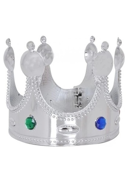 Bfs Nessiworld Plastik Kral Tacı Gümüş Renk Çocuk Boy 45 cm