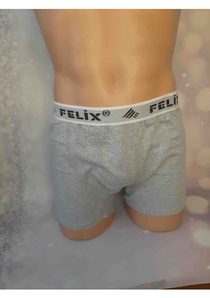 Gri %100 Pamuk Likralı Rahat Kullanışlı Erkek Boxer