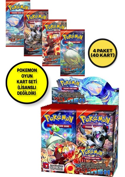 Pokemon Oyun Kartı Tcg Xy Primal Clash Lisanssız Booster Pack - 4 Paket (40 Kart)