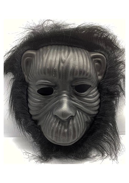 Bfs Nessiworld Siyah Renk Eva Goril Maskesi - Siyah Peluşlu Tüylü Orangutan Maskesi