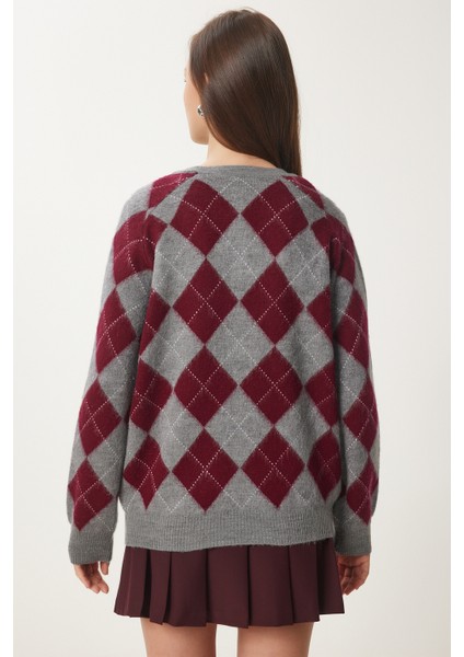 Baklava Desenli Yumuşak Dokulu Triko Kazak