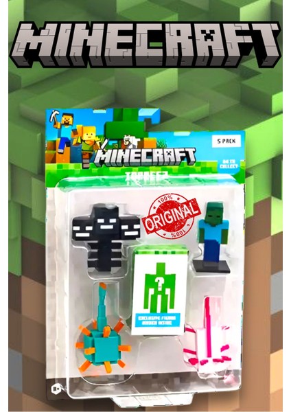 Minecraft 3D Figür Toppeez 5'li Set - Model 4