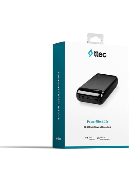 Powerslim LCD 20.000 Mah Usb-C Powerbank