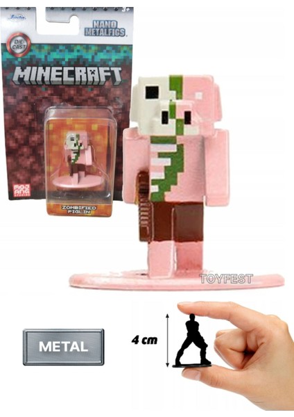 Metal Döküm Die - Cast Mini Figür - Zombified Piglin - 4 cm