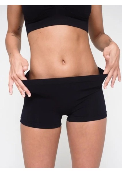 Dokuma Moncorno Model Premium Seamles Toparlayıcı Iz Yapmayan Boxer Spor Korse Siyah RENK03 Tekli S