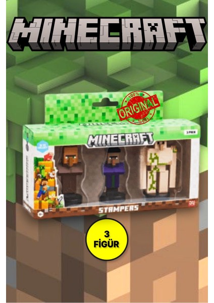 Minecraft 3D Figür Stamper 3'lü Set - Model 3