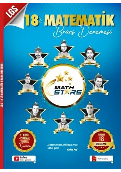 8. Sınıf Lgs Matematik 18' Li Branş Deneme Math Stars Serisi