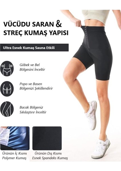 Uzun Sauna-Şort Model Zayıflatan Termal Iki Beden Incelten Vücut Şekillendirici Sauna Agraflı Korse fiyatları