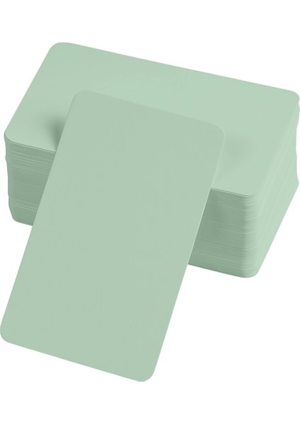 Boş Kelime Kartları 5x8 cm - 50 Adet Oval Kenarlı | Tabu & Not Kartları - Yeşil