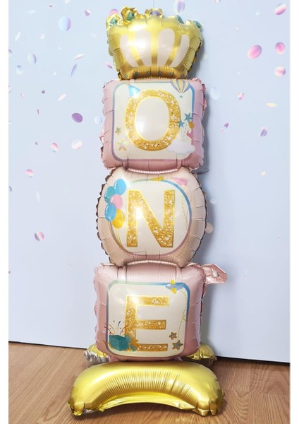 Ayaklı One Folyo Balon 1 Yaş Parti Balonu Pembe fiyatları