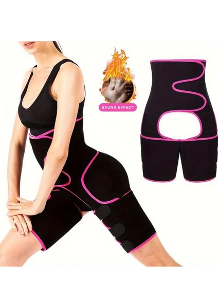 Uzun 3'ü 1 Arada Bel Eğitici & Uyluk Şekillendirici ve Kalça Kaldırıcı - Vücut Fitness Kemeri Elde