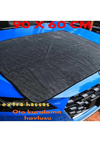 ( 90X60 ) Oto Microfiber Süper Emiş Kurulama Havlusu Proffessional Büyük Ölçü Gri