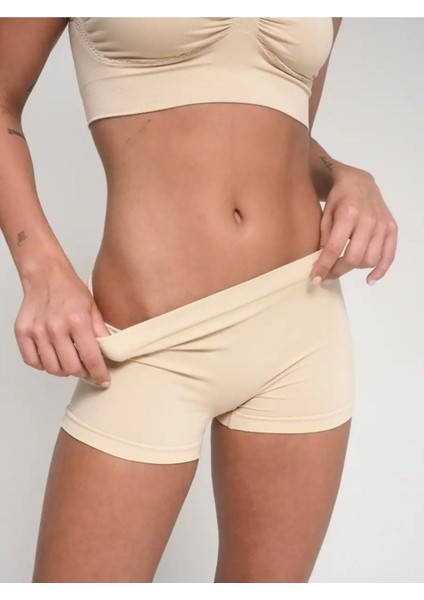 Bej Moncorno Model Premium Seamles Toparlayıcı Iz Yapmayan Boxer Spor Korse Ten RENK03 Slip Tr Type