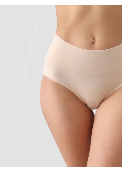 Örme Mabet Model Yüksek Bel Toparlayıcı Korse Push Up Etkili Spor Külot Korse Ten RENK62 Bej