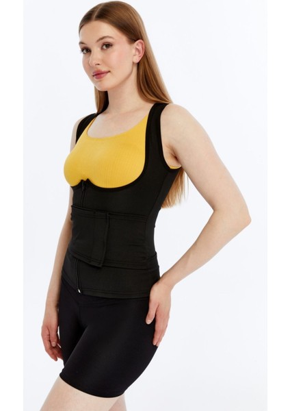 Elde Yıkama Yapınız Premium Spor Sauna Atlet Bel Kemer Karın Korse Kadın Erkek Siyah Slip Siyah Ort fırsatları