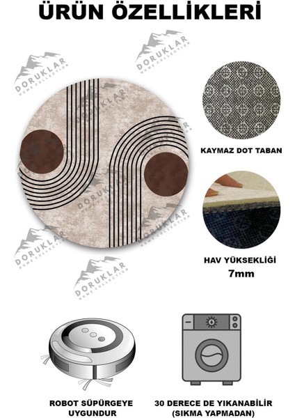 Kaymaz Taban Yıkanabilir Dijital Baskı Dekoratif Modern Desenli Yuvarlak Dot Taban Halı NH002 fiyatları