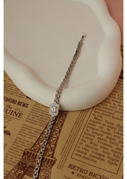 Zirkon Baget Taşlı Silver Bileklik fiyatları