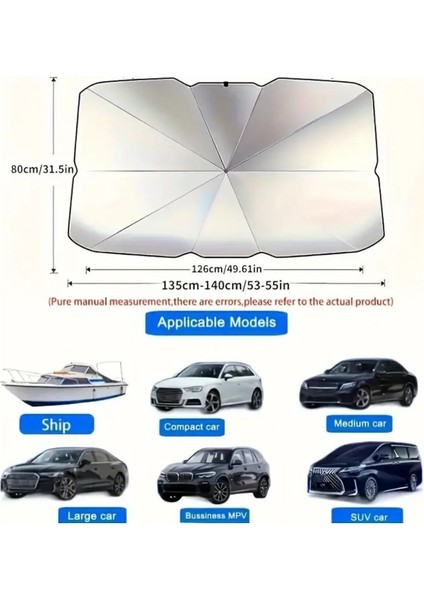 Katlanabilir Araba Güneşlik Şemsiyesi - Ön Cam Isı Yalıtımı Tüm Araçlar Için Uygundur