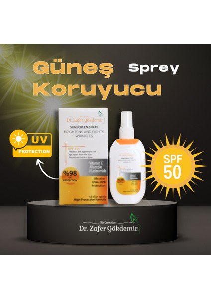 Dr Zafer Gökdemir Güneş Koruyucu Sprey Spf 50 - Yüksek Koruma, Kolay Uygulama, Tüm Cilt Tipleri Için