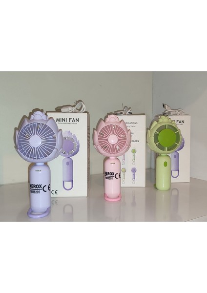 Dağ Desenli Mini Fan Şarjlı