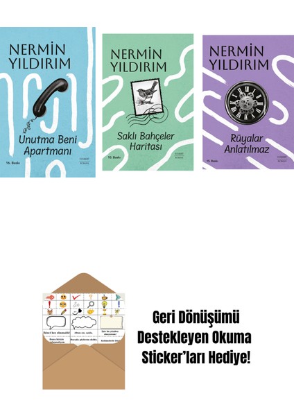 Unutma Beni Apartmanı (Ciltli) + Saklı Bahçeler Haritası (Ciltli) + Rüyalar Anlatılmaz + Okuma Sticker'ları