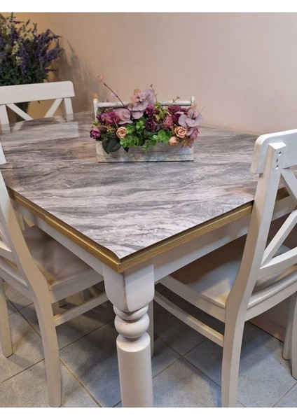 Kalın Pvc Masa Koruyucu – 1.2 mm Mika Örtü, 80 cm En, Mermer Desen fiyatları