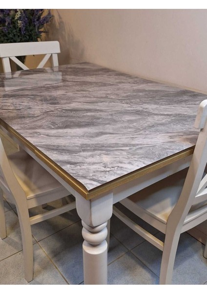 Kalın Pvc Masa Koruyucu – 1.2 mm Mika Örtü, 80 cm En, Mermer Desen modelleri