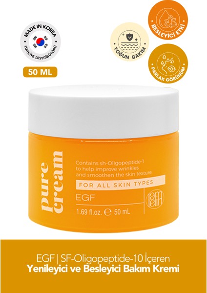 Yenileyici ve Besleyici Egf Yüz Bakım Kremi Lamelin Pure Cream 50 ml