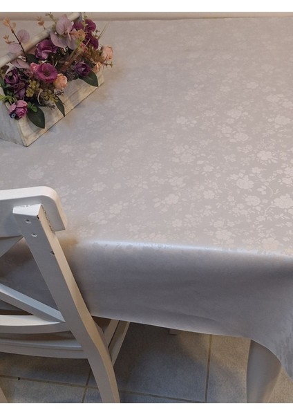 Elyaflı Pvc Muşamba - Desenli Silinebilir Masa Örtüsü ( Gri) fırsatları