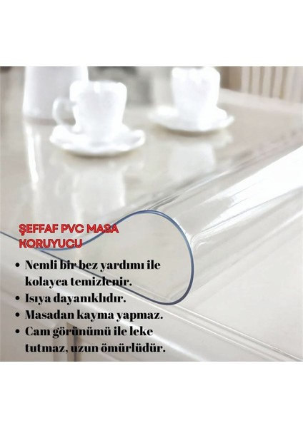 1.2 mm Kalinlik 100 cm En Şeffaf Kalın Pvs Masa Koruyucu Mika Masa Örtüsü