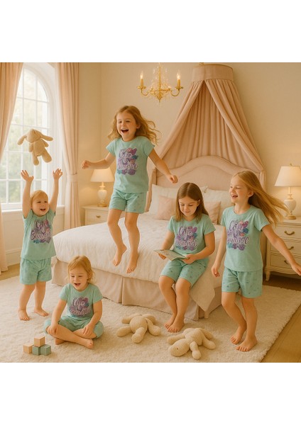 Life Is Beatiful Yazılı Kız Çocuk Pijama Takımı Yeşil ( 1-12 Yaş ) fiyatları