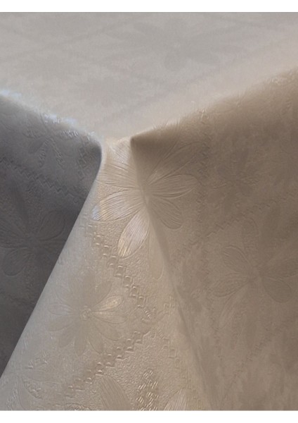 Elyaflı Pvc Muşamba - Desenli Silinebilir Masa Örtüsü ( Beyaz)