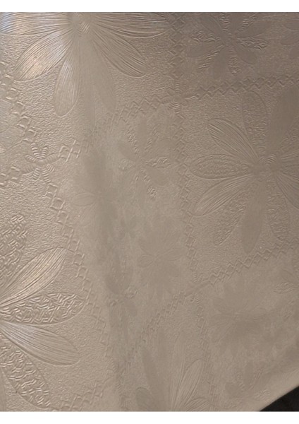 Elyaflı Pvc Muşamba - Desenli Silinebilir Masa Örtüsü ( Beyaz)