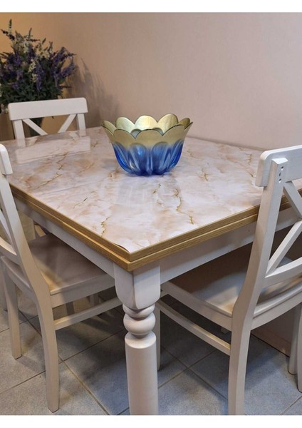 Kalın Pvc Masa Koruyucu – 1.2 mm Mika Örtü, 80 cm En, Mermer Desen fiyatları