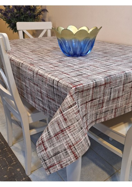 Elyaflı Pvc Muşamba - Desenli Silinebilir Masa Örtüsü ( Bordo )
