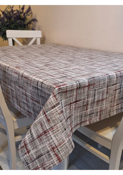 Elyaflı Pvc Muşamba - Desenli Silinebilir Masa Örtüsü ( Bordo )