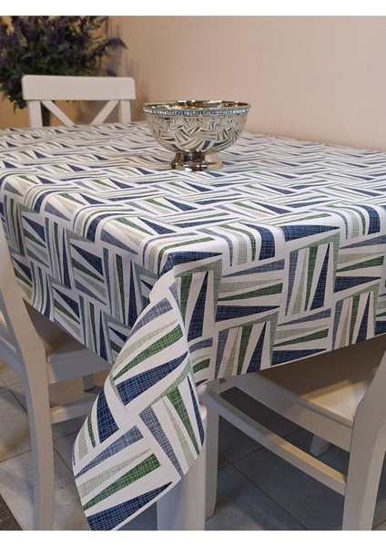 Elyaflı Pvc Muşamba Desenli Silinebilir Masa Örtüsü Yeşi?l