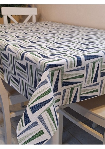 Elyaflı Pvc Muşamba Desenli Silinebilir Masa Örtüsü Yeşi?l indirimleri