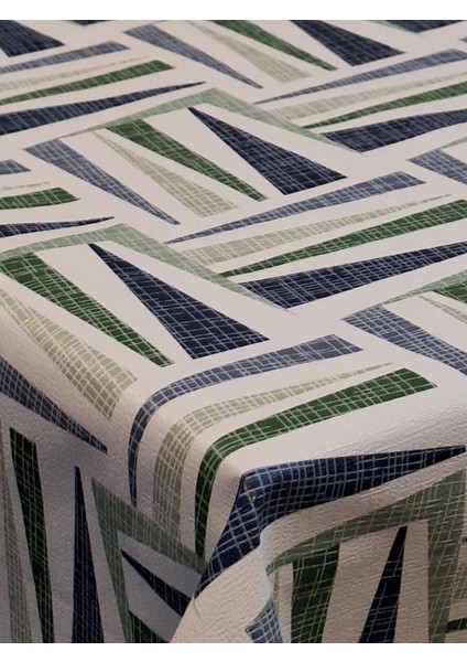 Elyaflı Pvc Muşamba Desenli Silinebilir Masa Örtüsü Yeşi?l