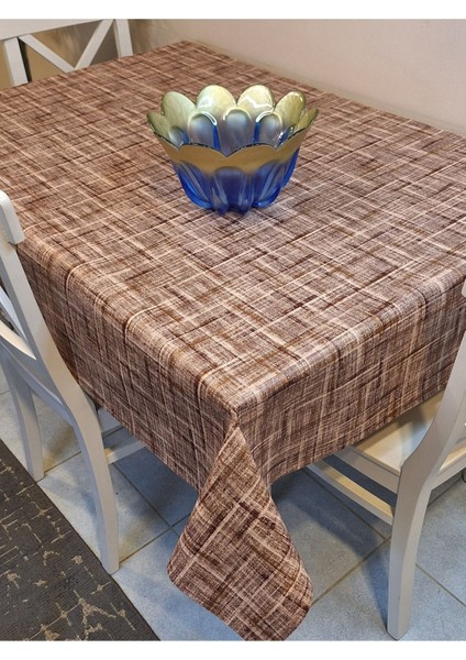 Elyaflı Pvc Muşamba - Desenli Silinebilir Masa Örtüsü ( Kahverenği ) modelleri