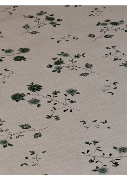 Elyaflı Pvc Muşamba - Desenli Silinebilir Masa Örtüsü ( Yeşil)